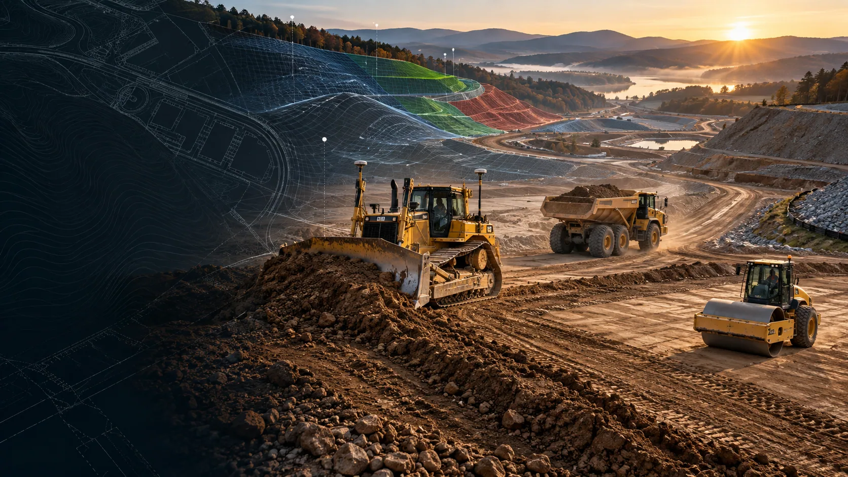 Heavy-civil earthwork project, used as the setting for an illustrative utility task